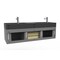 Castello Usa Amazon 60" Wall Mounted Gray Vanity With Black Top And Gold Handles CB-MC-60G-GLD-2056-BL - alternate 7